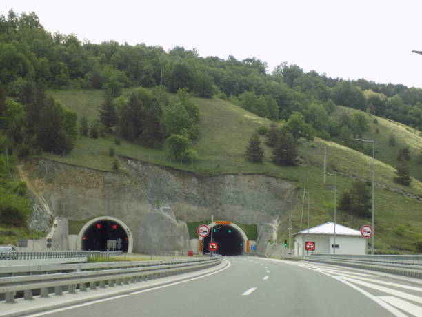 istock Tunnels in the both directions on the modern multiple lane highway 1161991771