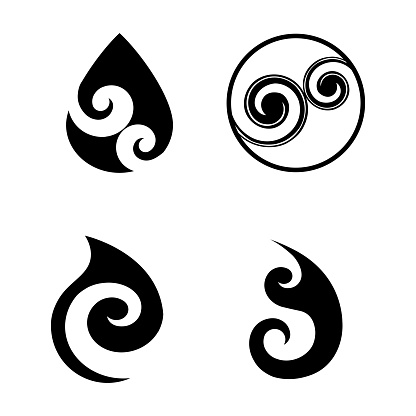 Maori symbols based on silver fern frond