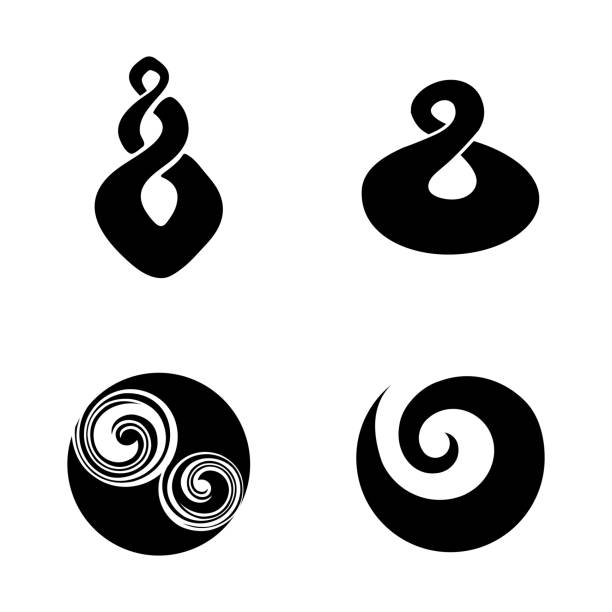 Maori symbols Maori symbols based on silver fern frond fern silver new zealand plant stock illustrations
