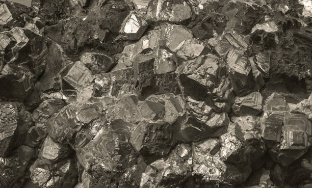 the Magnetite (iron ore, ironstone) stock photo