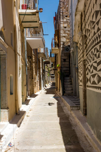istock Traditional houses decorated with the famous geometric scratch patterns in the medieval mastic village of Pyrgi on the island of Chios, Greece 1161997466