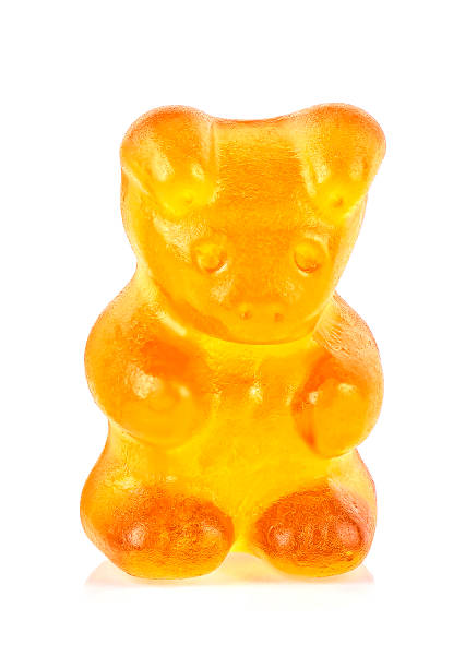 istock Chewing jelly candy isolated on white background. Gummy bear fruity candy. 1162005226
