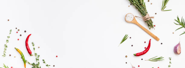 istock Food background with greens herbs and spices 1162008599