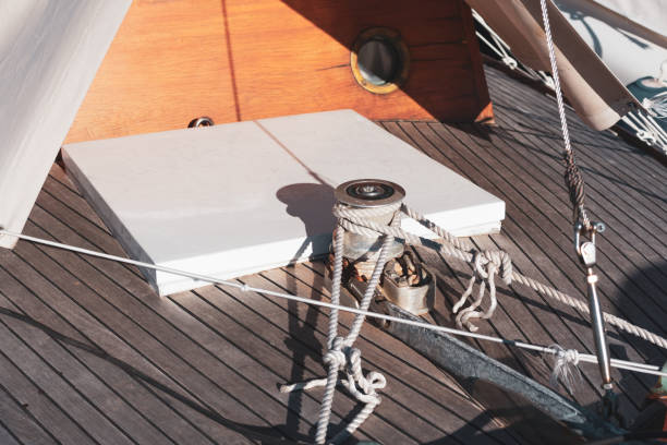 istock Winches and ropes, yacht details 1162009972
