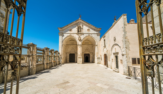 Sanctuary of San Michele Arcangelo in Monte Sant'Angelo, ancient village in the Province of Foggia, Apulia (Puglia), Italy.