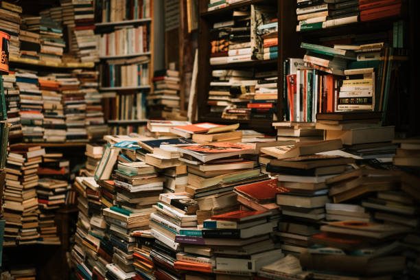 istock Mountain of books in an old bookstore 1162014272