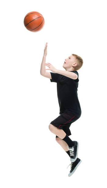 8 year old boy with a basketball