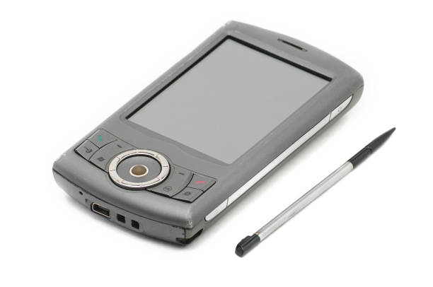 Old style smartphone phone on isolated white background.PDA phone