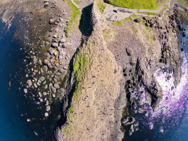 Photo of Giants Causeway Aerial view, basalt columns on North Coast of Northern Ireland near bushmills