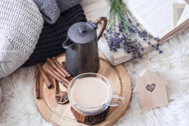 istock Cozy still life with a kettle and a Cup of hot drink 1162026116