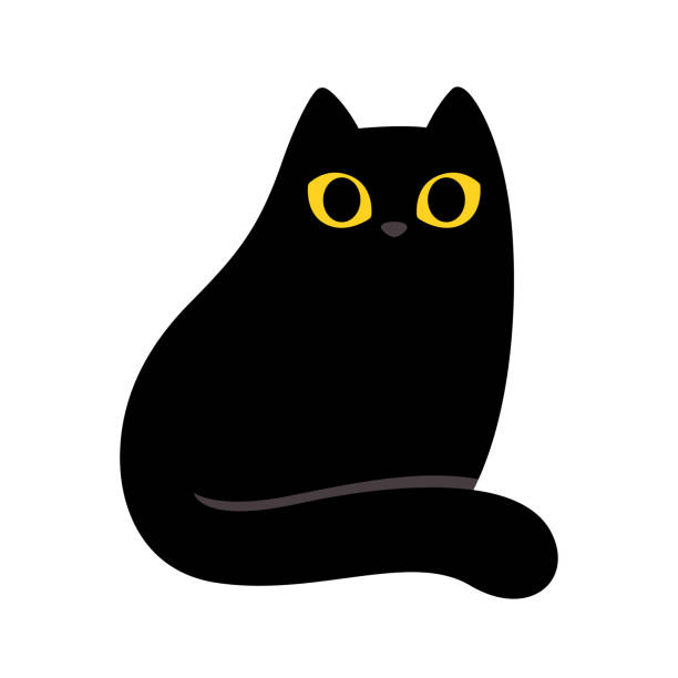 cartoon schwarze katze - spooky mammal feline domestic cat stock-grafiken, -clipart, -cartoons und -symbole