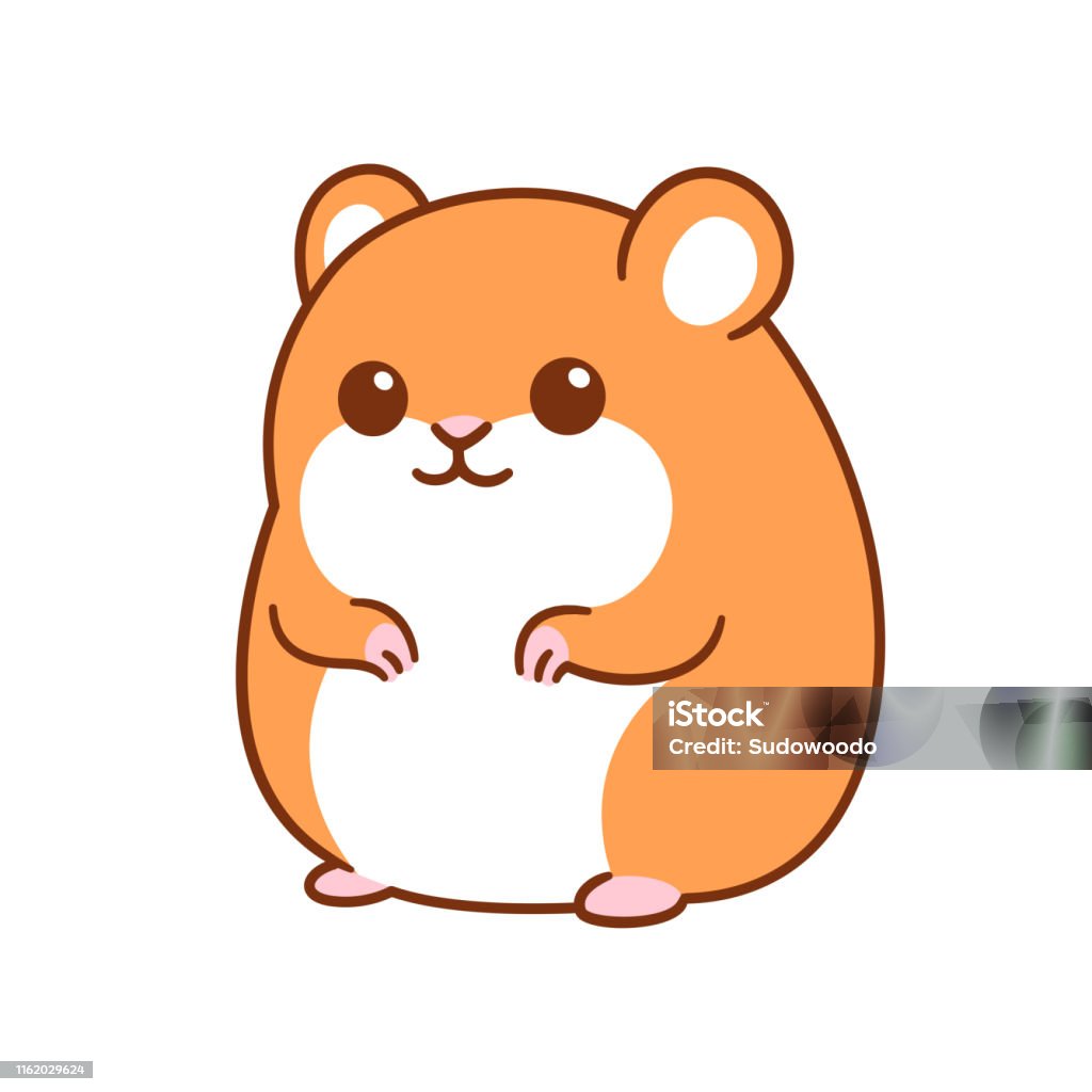 Cute Cartoon Hamster Stock Illustration - Download Image Now - Hamster,  Kawaii, Cute - iStock