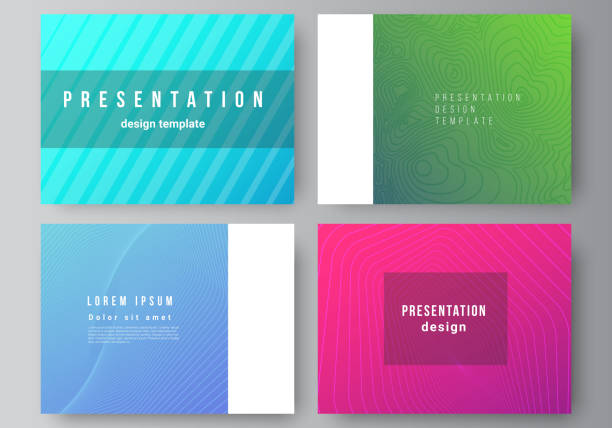 The minimalistic abstract vector illustration of the editable layout of the presentation slides design business templates. Abstract geometric pattern with colorful gradient business background. The minimalistic abstract vector illustration of the editable layout of the presentation slides design business templates. Abstract geometric pattern with colorful gradient business background slide templates stock illustrations