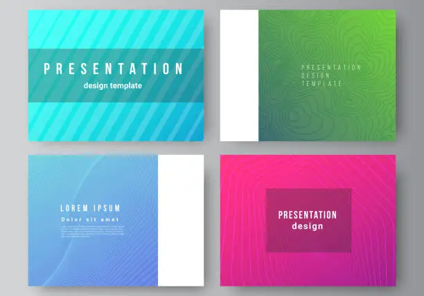 Vector illustration of The minimalistic abstract vector illustration of the editable layout of the presentation slides design business templates. Abstract geometric pattern with colorful gradient business background.