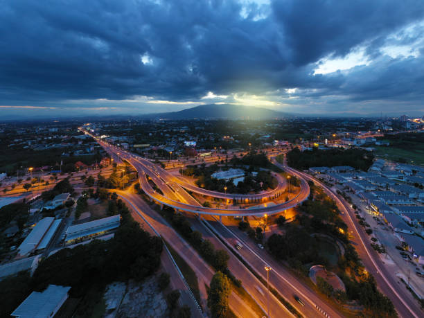 istock Aerial view Express way in Chiangmai, Thailand. 1162034355