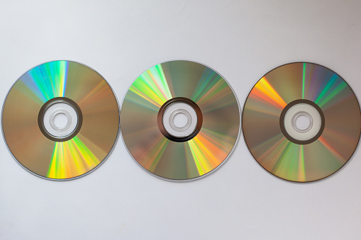 Driver 3 Cd 3 Cd Compact Disks With Computer Drivers In A Row On A White Background ...
