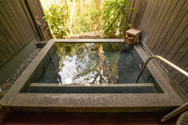 istock Japanese Onsen in the Woods 1162039997