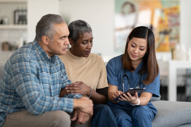 istock Sharing results with an elderly couple 1162045226