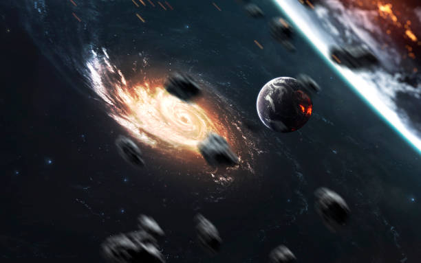 istock Planets in deep space, cosmic landscape. Awesome science fiction render. Elements of this image furnished by NASA 1162045407