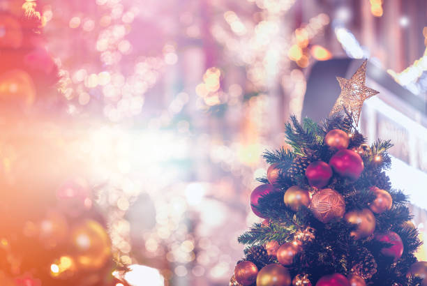 istock Christmas Background with bokeh light; Blurred Xmas background 1162046274