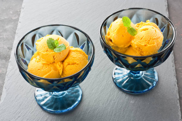 istock Delicious organic homemade mango ice cream 1162050210