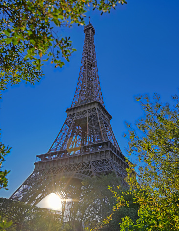 A view of the Eiffel Tower in Paris, France.