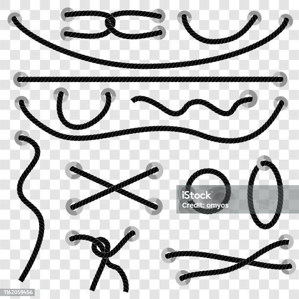 Dark Rope Refrence Vector 13 Different Style Dark Black Rope Out From Hole At Transparent ...