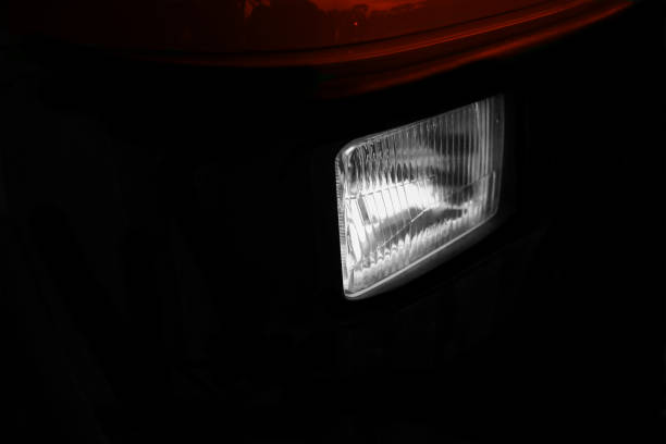 istock Isolated head lamps of a tractor vehicles 1162060275