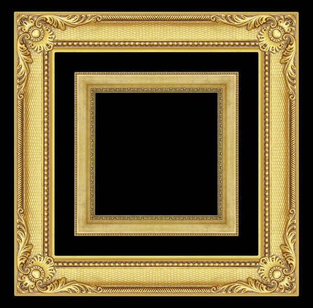 istock The antique gold frame isolated on white background 1162064452