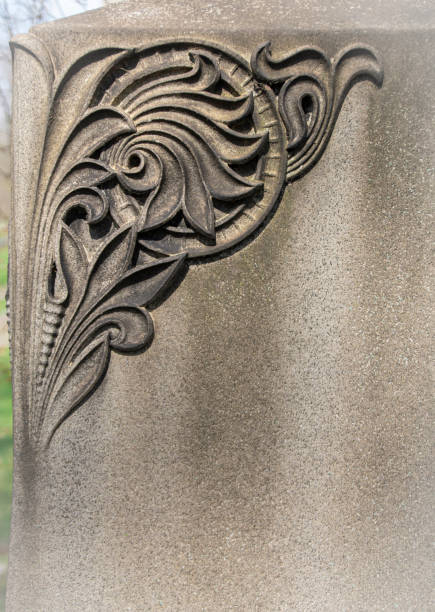 istock A decorative corner piece on a tombstone 1162067435