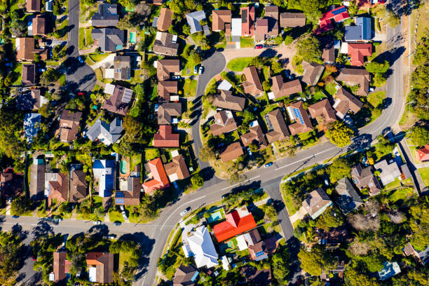 istock Sydney Suburb overhead perspective roof tops 1162067475