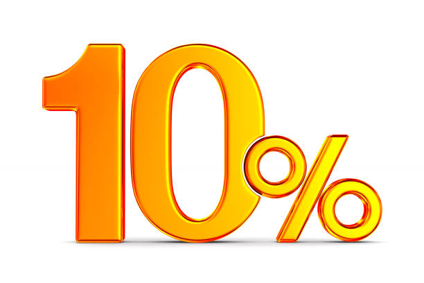 istock Ten percent on white background. Isolated 3D illustration 1162077701