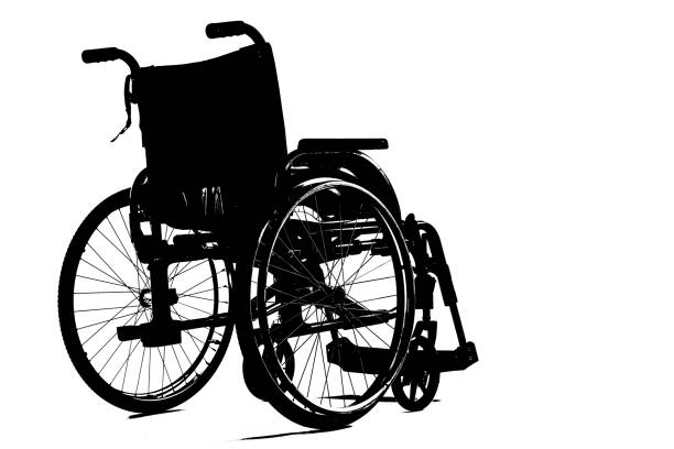 Wheel chair access ramp with symbol made from tread board