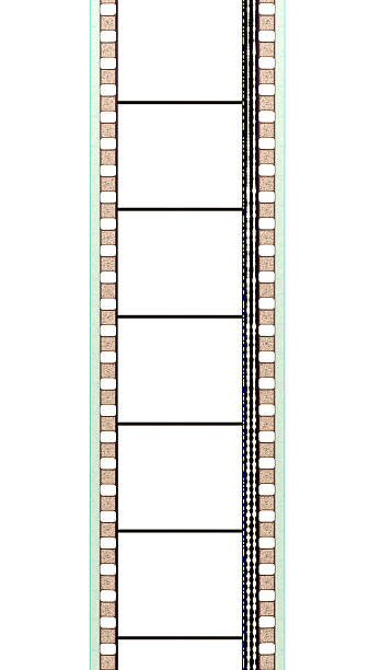 35mm movie film strip with soundtrack and blank frames