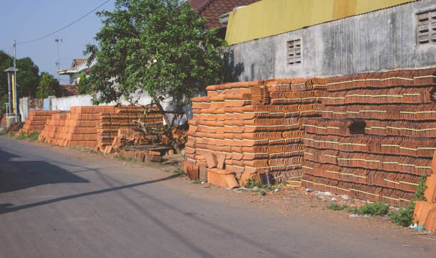 istock Tile roofs rooftop patterns of on sell industry 1162083513