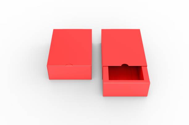 istock Blank sliding drawer box with thumb cut for branding presentation. 3d render illustration. 1162086314