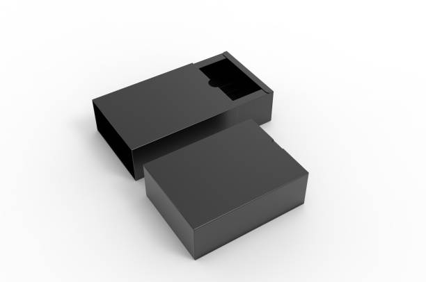 istock Blank sliding drawer box with thumb cut for branding presentation. 3d render illustration. 1162086379