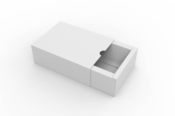 istock Blank sliding drawer box with thumb cut for branding presentation. 3d render illustration. 1162086388