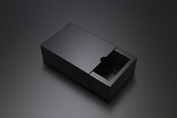 istock Blank sliding drawer box with thumb cut for branding presentation. 3d render illustration. 1162086448