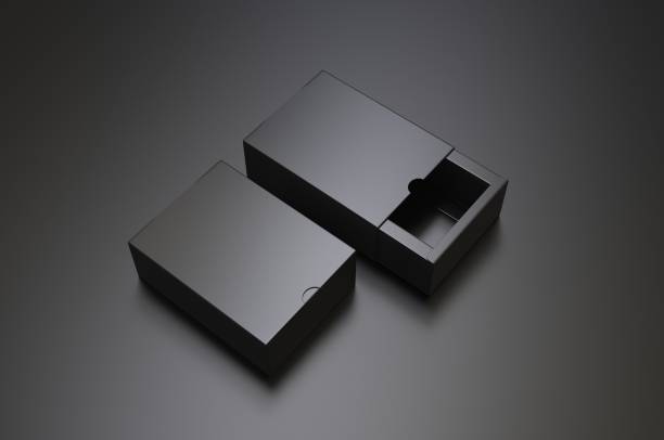 istock Blank sliding drawer box with thumb cut for branding presentation. 3d render illustration. 1162086460