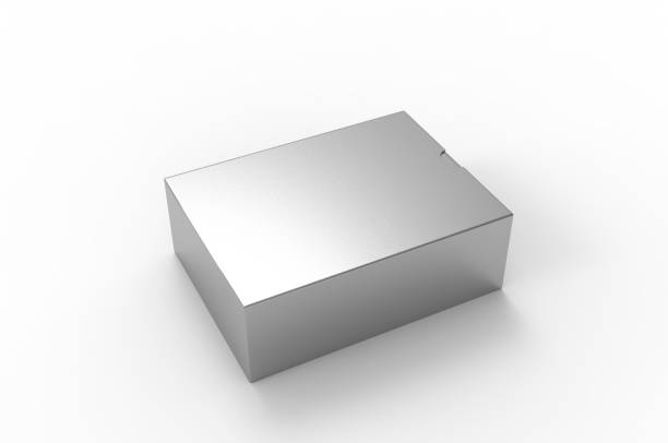 Blank sliding drawer box with thumb cut for branding presentation. 3d render illustration.