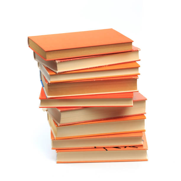 istock vintage old hardcover stack of  books  on white background - Image 1162089427