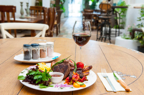 istock Assortment of grilled meat and wine 1162091919