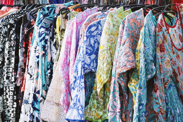 istock clothes rack with boho hippie style floral pattern women's fashion 1162092314