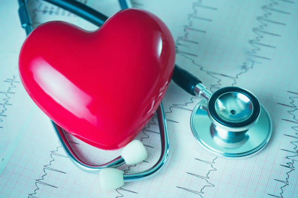 serce, stetoskop i ekg - human heart care heart shape stethoscope zdjęcia i obrazy z banku zdjęć