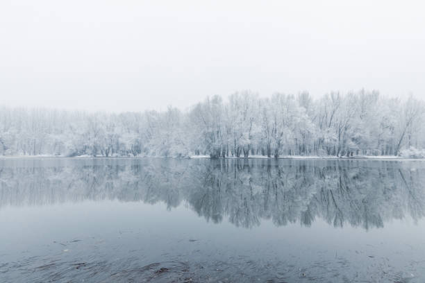 A cold winter morning at the Sava river.