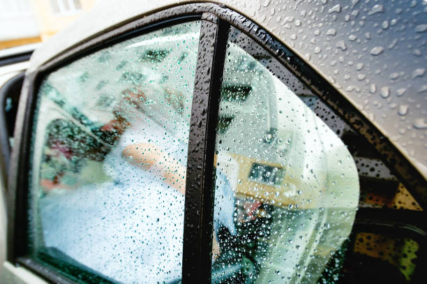 istock Raindrops on the car glass. 1162097230