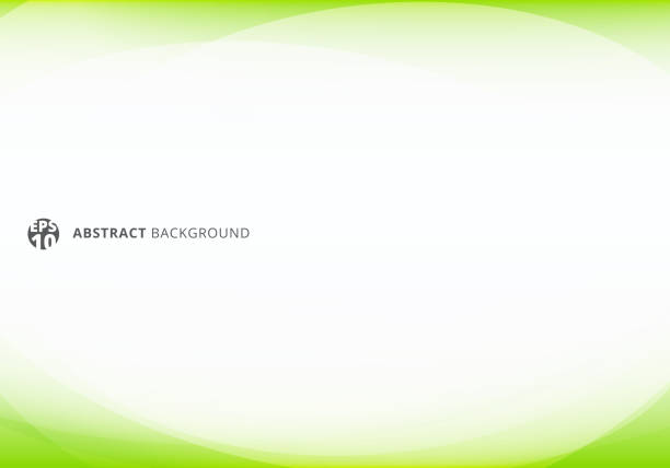 抽象的なテンプレートエレガントなヘッダーとフッター緑のライムカーブライトテンプレートは、コピースペースと白い背景に。 - 緑 背景点のイラスト素材／クリップアート素材／マンガ素材／アイコン素材