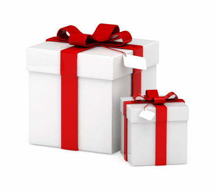 Two presents isolated on a white background.