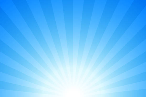 ilustrações de stock, clip art, desenhos animados e ícones de sunbeams: bright rays background - blue background ilustrações